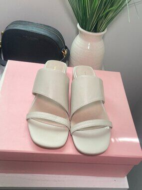 Intentionally Blank Cream Leather Sandals